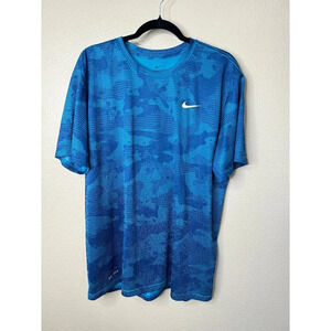 Nike Dri-Fit Men's Blue Short Sleeve Shirt, short‎ sleeve shirt, blue shirt